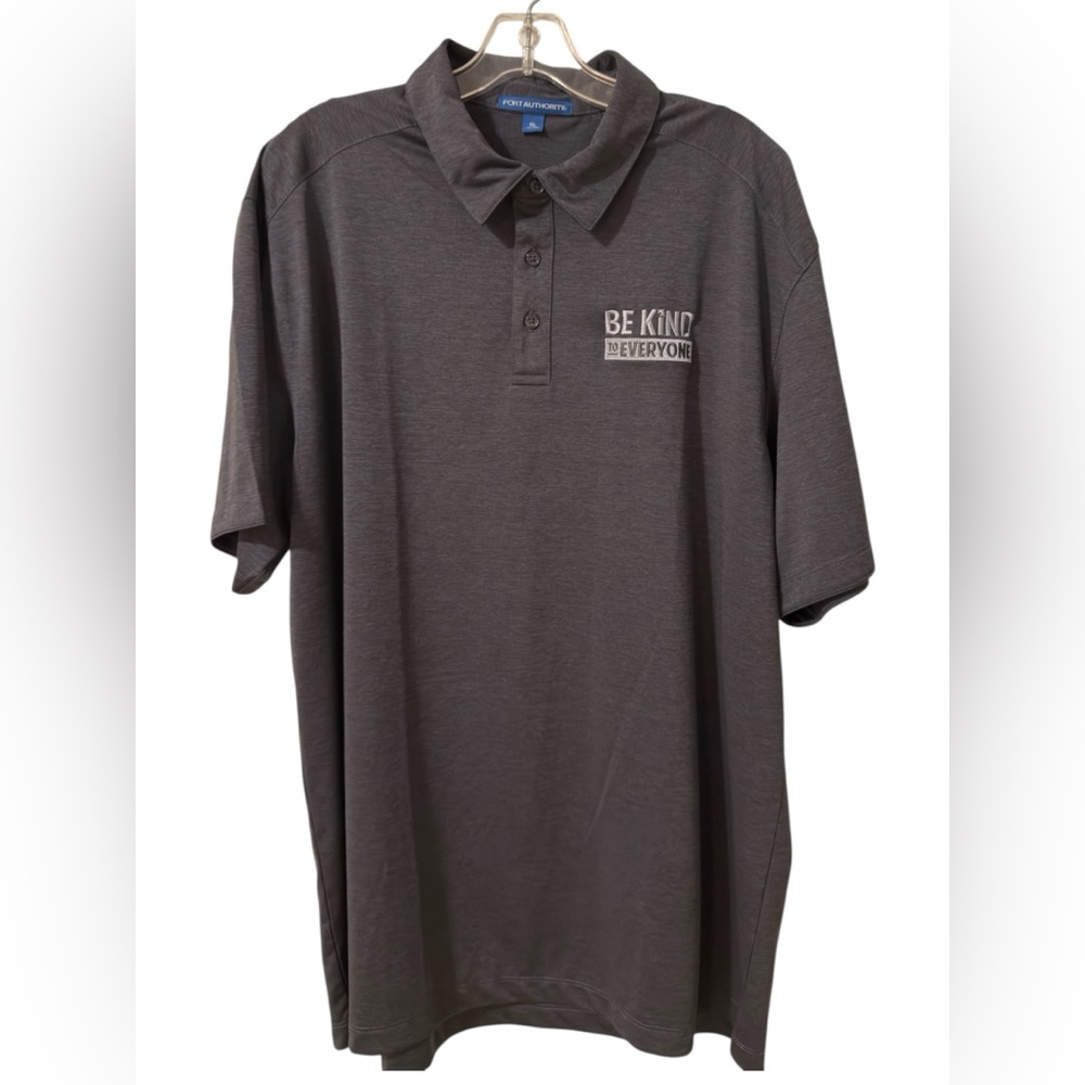 Port Authority Gray Polo with “Be Kind to Everyone” XL